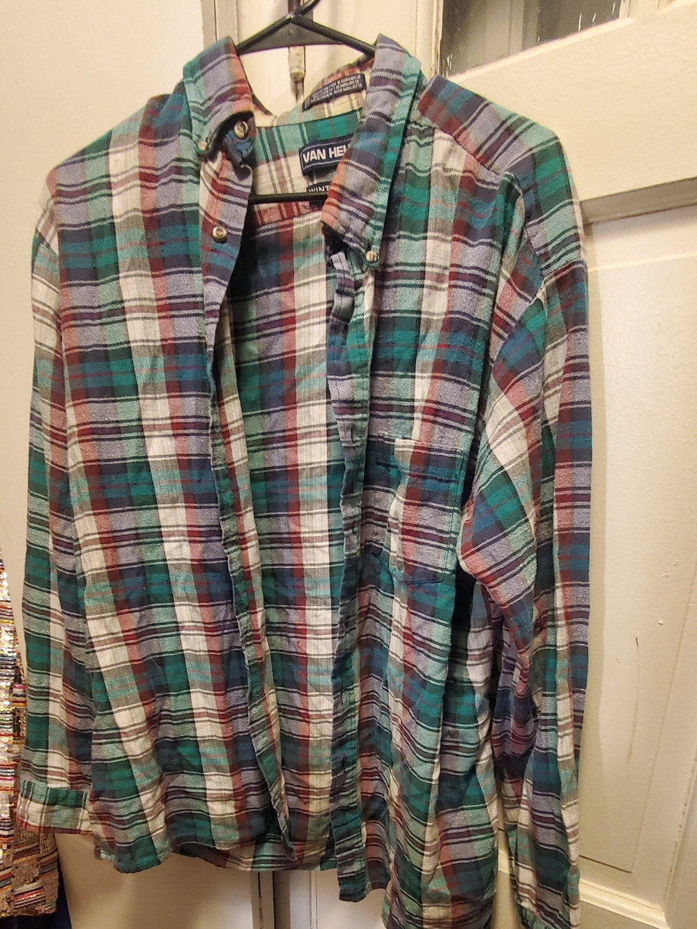 Van Heusen Teal Plaid Long-Sleeve Button-Down Shirt